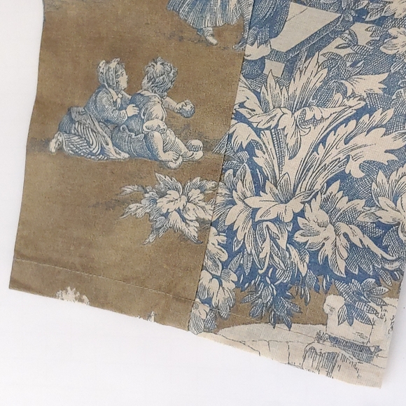 The Picket Fence Boutique Etoile Golden brown blue cream print pants sz S - Picture 4 of 5